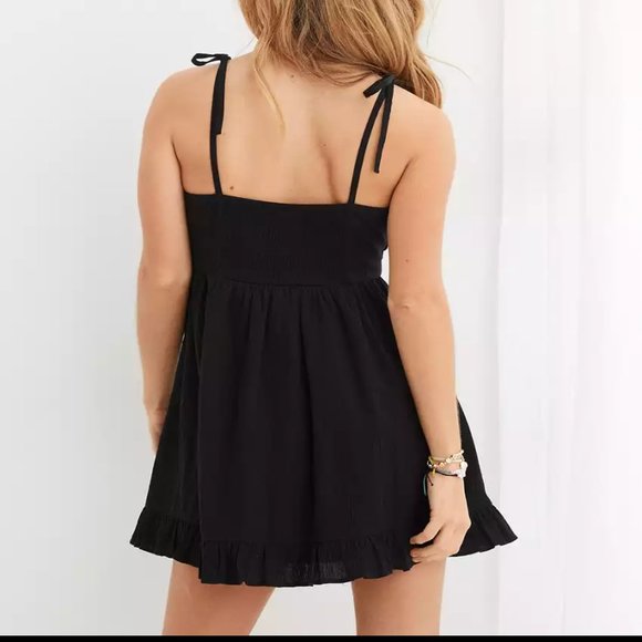 ⛔SOLD⛔🆕 NWT Aerie Corset Mini Dress in 'True Black', Size Medium - Picture 2 of 7